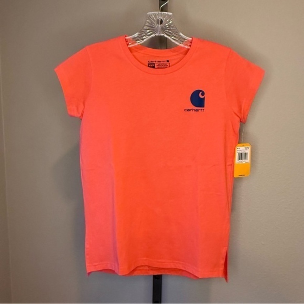 NWT Carhartt girls size medium (10)bright coral short sleeve parks Tshirt